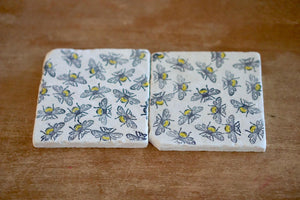 Bumble Bee Marble Coaster Set - Lace, Grace & Peonies