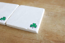 Shamrock Marble Coasters/Four Leaf Clover Coaster/St. Patrick's Day Decor/ Stone Coasters/ Drink Coasters/ Marble Coaster Set/ Good Luck