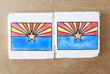 Arizona Flag Marble Coaster Set- Arizona Gift- Arizona Pride- Arizona housewarming- natural stone drink marble coasters
