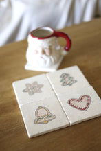 Christmas Cookie Marble Coaster Set of 4 / Christmas cookies/ Drink coaster set/ Christmas gift idea