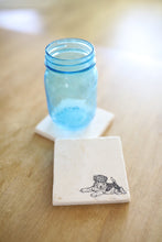 Airedale Puppy coasters, airedale marble coasters, airedale gift, tile coasters