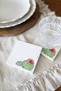 Barrel Cactus Marble Coaster