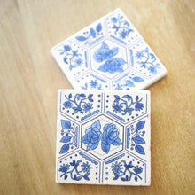 Delft Blue Medallion Painted Coasters