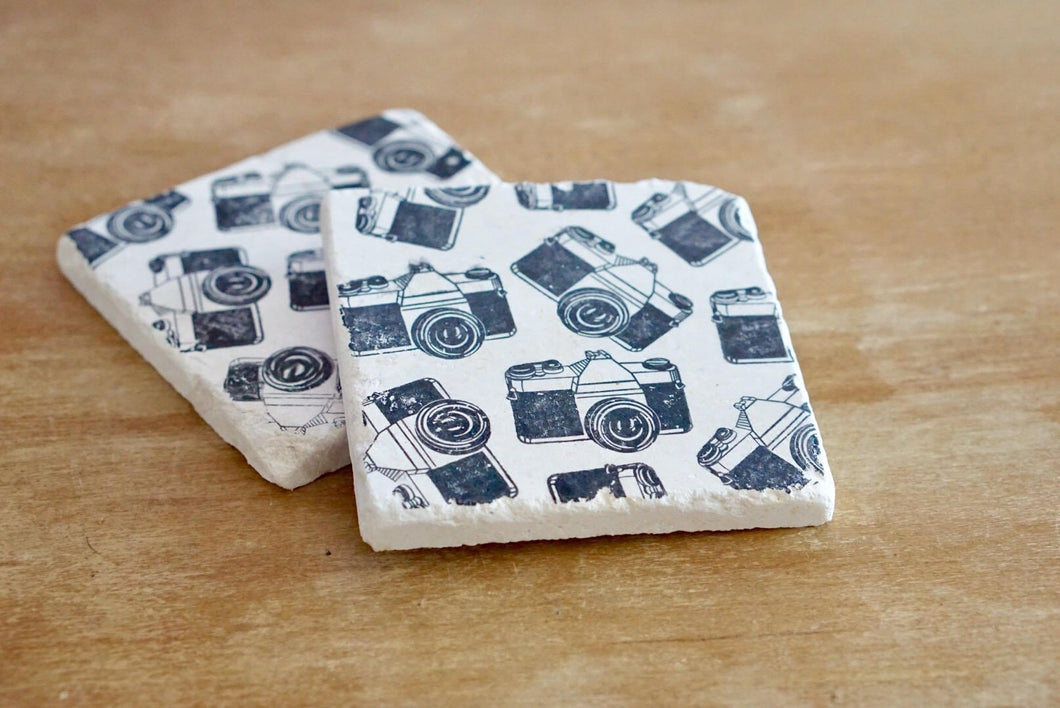 Vintage Camera Marble Coasters