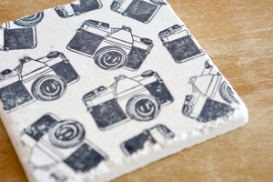 Vintage Camera Marble Coasters