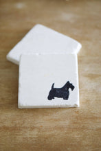 Scottie Dog Coasters: Hand Stamped Tumbled Marble Coaster Set