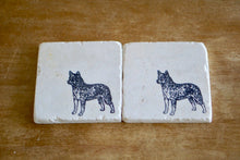 Blue Heeler Marble Coaster Set