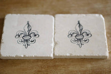 Fleur de Lis Marble Coasters