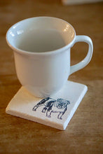 Bulldog Dog Marble Coasters, Hand Stamped, Set of 4