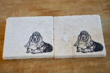Basset Hound Marble Coasters: Dog Lover Gift