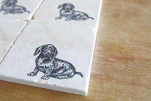 Custom Dachshund Marble Coaster Set Gift