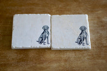 Weimaraner Dog Coaster, Stamped Marble Coaster Set