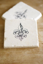 Fleur de Lis Marble Coasters