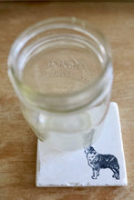 Australian Shepherd Marble Stone Coaster Set- Aussie Gift- Dog Pet gift- pet loss- stone drink marble tile coasters