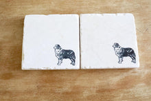Australian Shepherd Marble Stone Coaster Set- Aussie Gift- Dog Pet gift- pet loss- stone drink marble tile coasters