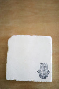 Hamsa Hand Marble Coasters