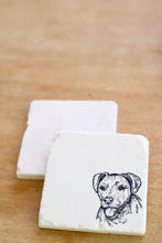 Pitbull Silhouette Marble Coasters
