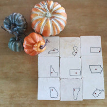 Vermont Marble Coaster Set- Vermont housewarming gift- burlington Vermont- Vermont Love-drink stone tile marble coasters