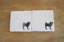 Black Pug Marble Coasters