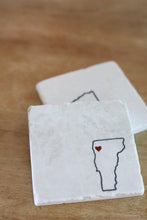 Vermont Marble Coaster Set- Vermont housewarming gift- burlington Vermont- Vermont Love-drink stone tile marble coasters