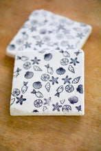 Seashells Nautical Marble Coaster Home Decor- Nautical Coasters