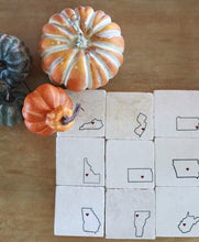 Vermont Marble Coaster Set- Vermont housewarming gift- burlington Vermont- Vermont Love-drink stone tile marble coasters