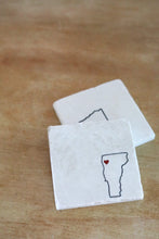 Vermont Marble Coaster Set- Vermont housewarming gift- burlington Vermont- Vermont Love-drink stone tile marble coasters