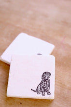Brown Lab Marble Coasters