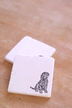 Brown Lab Marble Coasters
