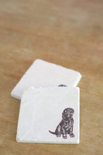 Brown Lab Marble Coasters