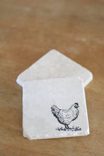 Farmhouse Chicken Marble Coaster Set