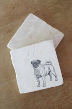 Pug Vintage Marble Coaster Set