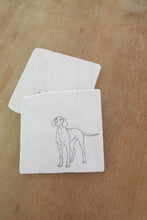 Coonhound Marble Coaster Set