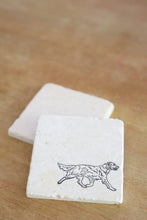 Golden Retriever Running Marble Coaster Set