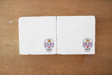 Sugar Skull Marble Coaster Set