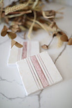 Marble Farmhouse Grain Sack Coaster Set