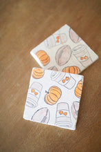 Pumpkin Spice Latte, Pumpkin and Football Marble Coasters