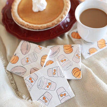 Pumpkin Spice Latte, Pumpkin and Football Marble Coasters