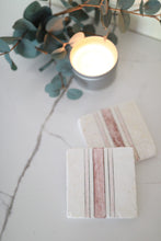 Marble Farmhouse Grain Sack Coaster Set