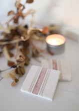Marble Farmhouse Grain Sack Coaster Set