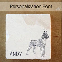 Weimaraner Dog Coaster, Stamped Marble Coaster Set