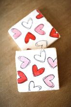 Valentines Day Heart Marble Coaster Set for Valentines Day gifts or Valentines Day home decor