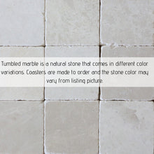 Blue and White botanical stems marble coasters