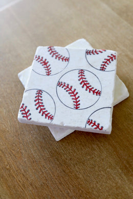 Baseball Marble Stone Coaster Set