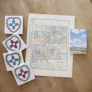 New Mexico Zia Coasters Set of 4. New Mexico Gift. Zia gift/ Albuquerque, Santa Fe, Taos, Las Cruces