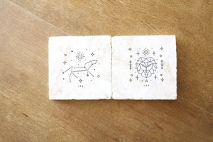 Leo Zodiac Sign Coasters