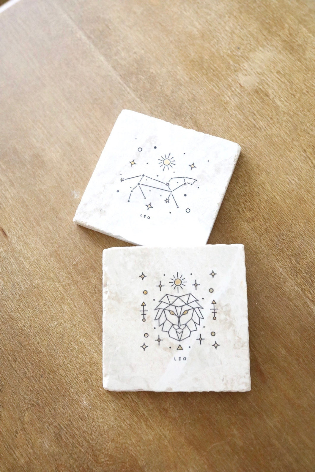 Leo Zodiac Sign Coasters