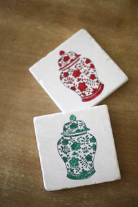 Christmas Ginger Jar Coaster Set