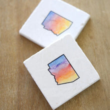 Arizona Sunset Marble Coasters