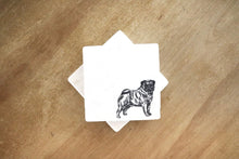 pug dog marble coasters